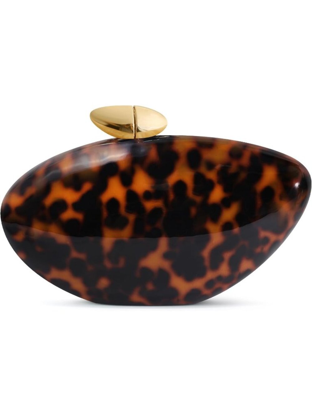 Women's Marble Amber Tortoise Shell Acrylic Clutch Purse Gold Evening Handbag